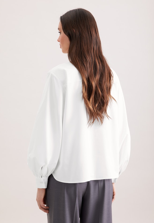 Schluppenbluse mit Volumenärmel dans Blanc | Boutique en ligne Seidensticker