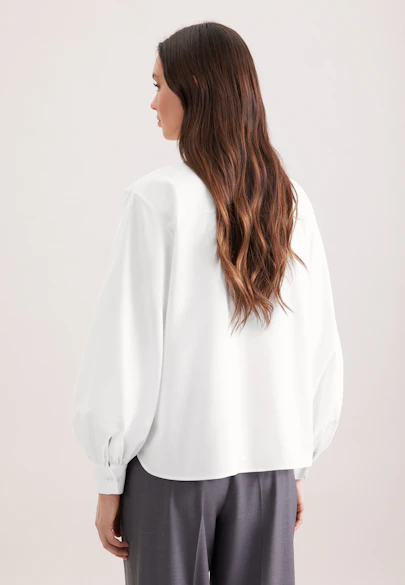 Schluppenbluse mit Volumenärmel in Weiß |  Seidensticker Onlineshop