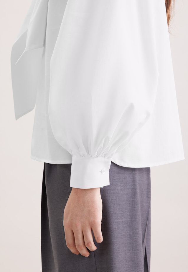 Schluppenbluse mit Volumenärmel in Weiß |  Seidensticker Onlineshop