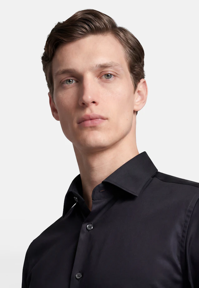 X-Slim Performance shirt Uni in Schwarz |  Seidensticker Onlineshop