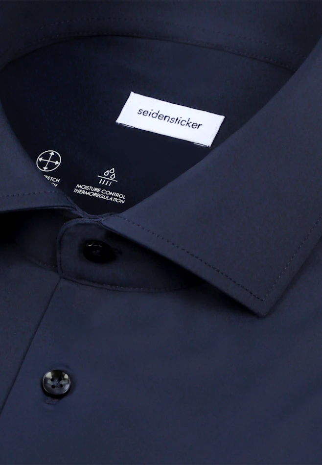 X-Slim Performance shirt Uni in Dunkelblau | Seidensticker online shop