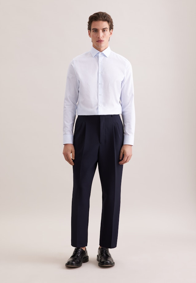 Slim Business shirt Print in Hellblau |  Seidensticker Onlineshop