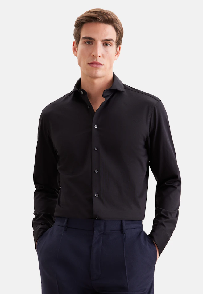 Regular Jersey shirt Uni in Schwarz | Seidensticker online shop