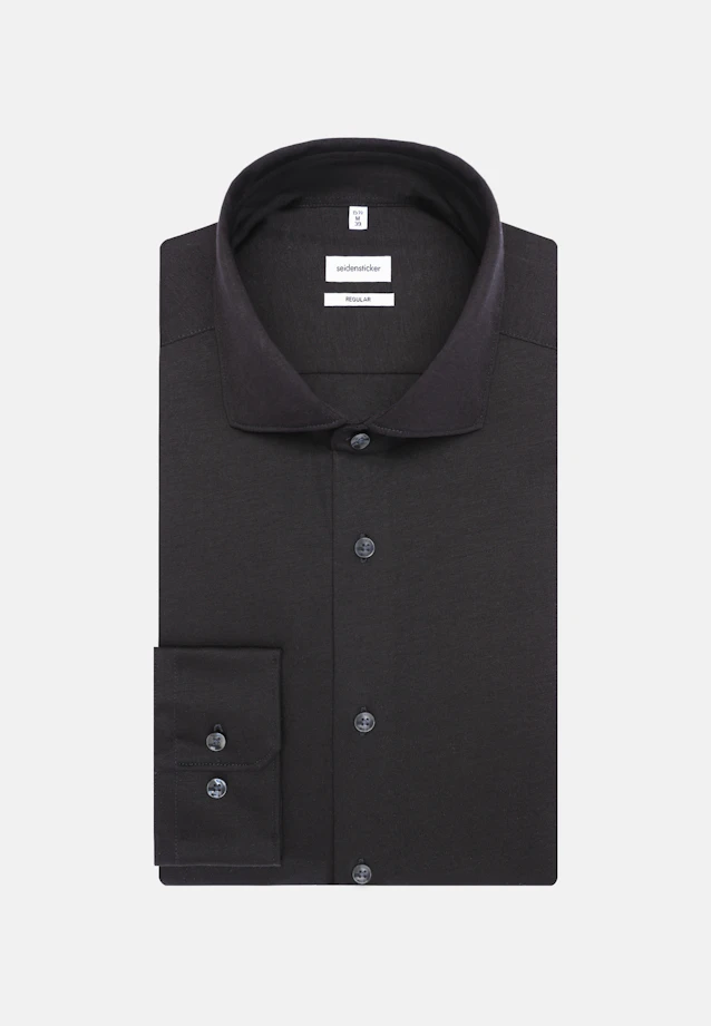 Regular Jersey shirt Uni in Schwarz |  Seidensticker Onlineshop