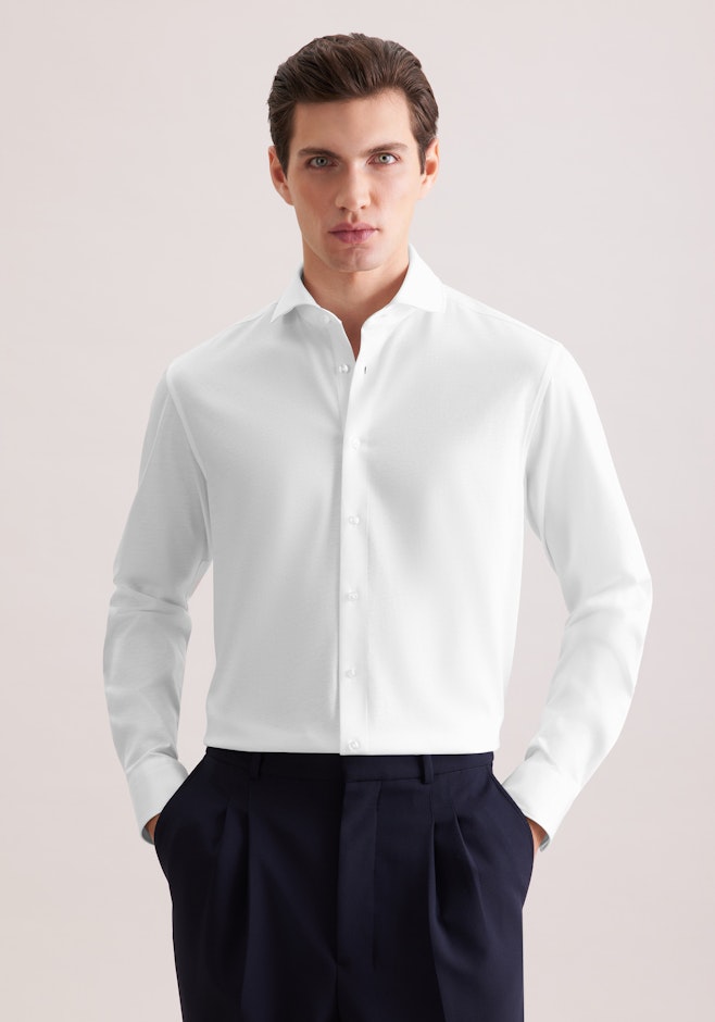 Regular Jerseyhemd Uni in Weiß | Seidensticker Onlineshop