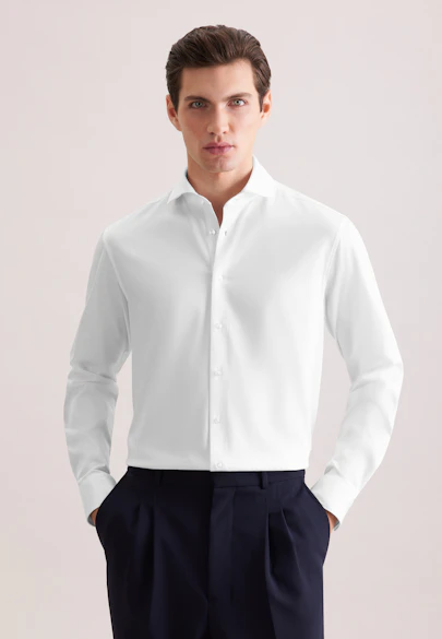 Regular Jersey shirt Uni in Weiß |  Seidensticker Onlineshop