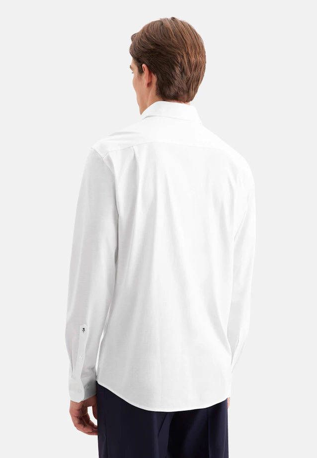 Regular Jersey shirt Uni in Weiß |  Seidensticker Onlineshop