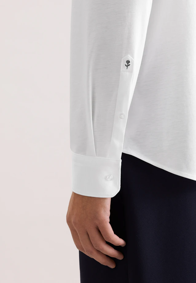 Regular Chemise en jersey Uni in Blanc |  Seidensticker Onlineshop