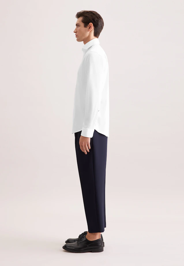 Regular Jersey shirt Uni in Weiß |  Seidensticker Onlineshop