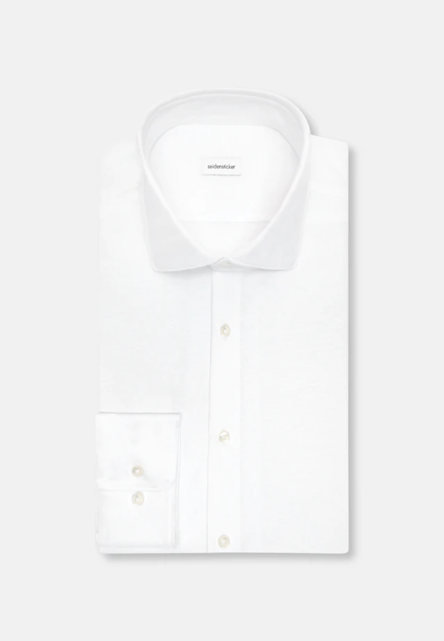 Regular Jersey shirt Uni in Weiß |  Seidensticker Onlineshop