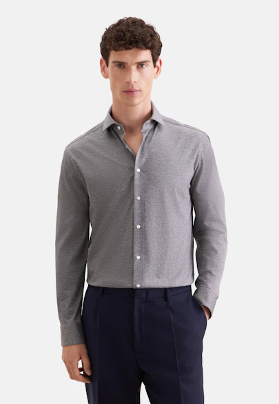Regular Jerseyhemd Uni in Grau |  Seidensticker Onlineshop