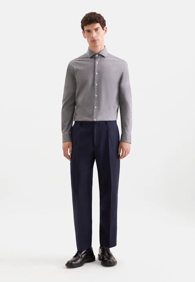 Regular Chemise en jersey Uni in Gris |  Seidensticker Onlineshop