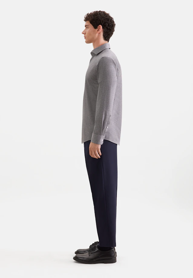 Regular Chemise en jersey Uni in Gris |  Seidensticker Onlineshop