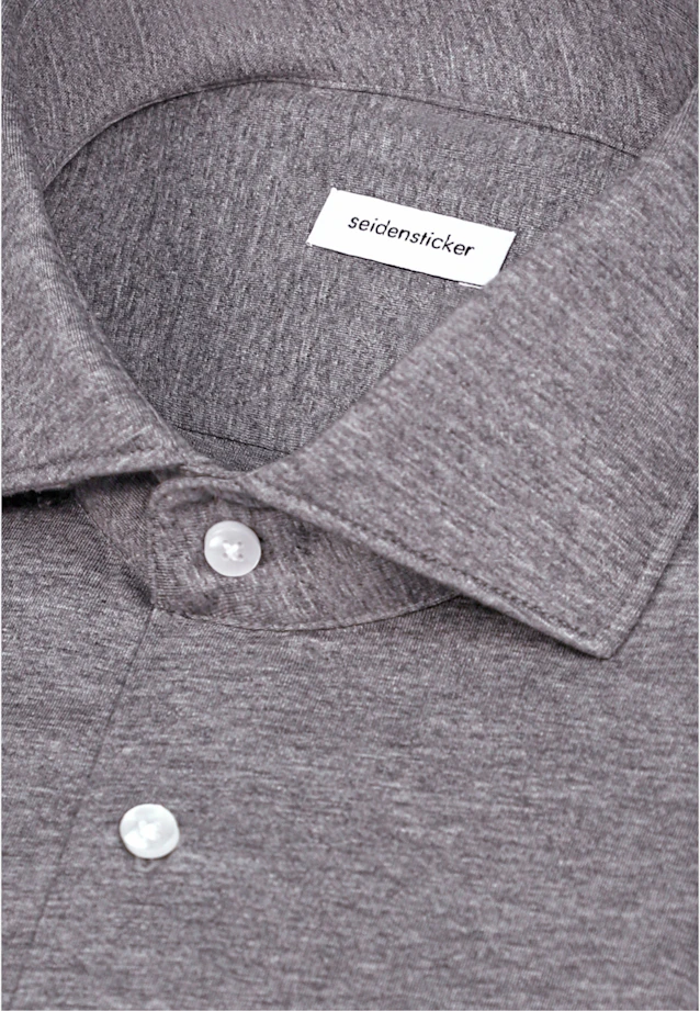 Regular Chemise en jersey Uni in Gris |  Seidensticker Onlineshop