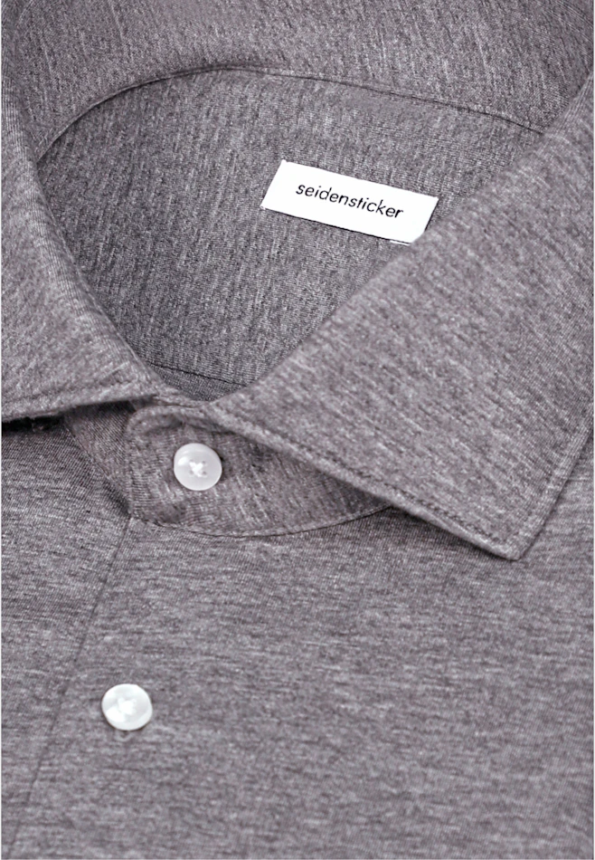 Regular Jerseyhemd Uni in Grau | Seidensticker Onlineshop