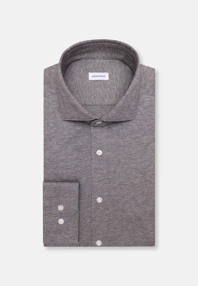 Regular Chemise en jersey Uni in Gris |  Seidensticker Onlineshop