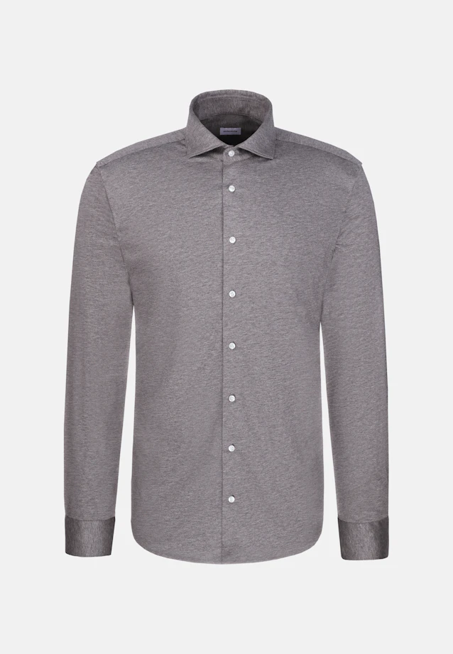 Regular Chemise en jersey Uni in Gris |  Seidensticker Onlineshop