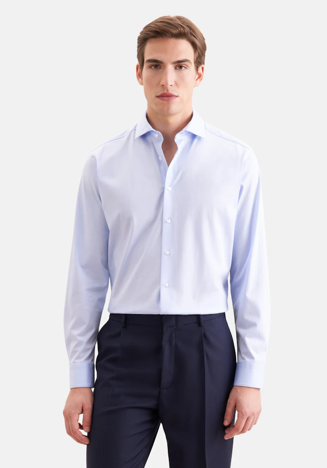 Regular Jerseyhemd Uni in Hellblau | Seidensticker Onlineshop