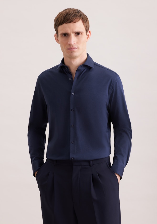 Regular Jerseyhemd Uni in Dunkelblau | Seidensticker Onlineshop