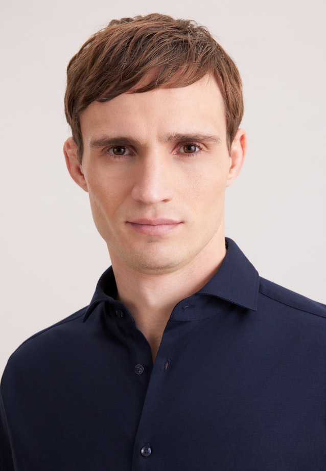 Regular Jerseyhemd Uni in Dunkelblau |  Seidensticker Onlineshop