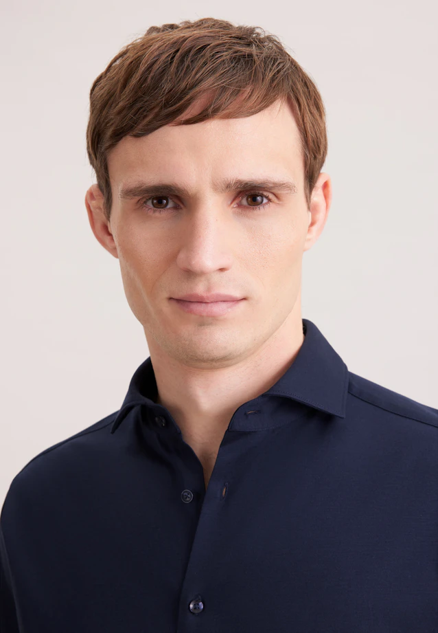 Regular Jersey shirt Uni in Dunkelblau |  Seidensticker Onlineshop