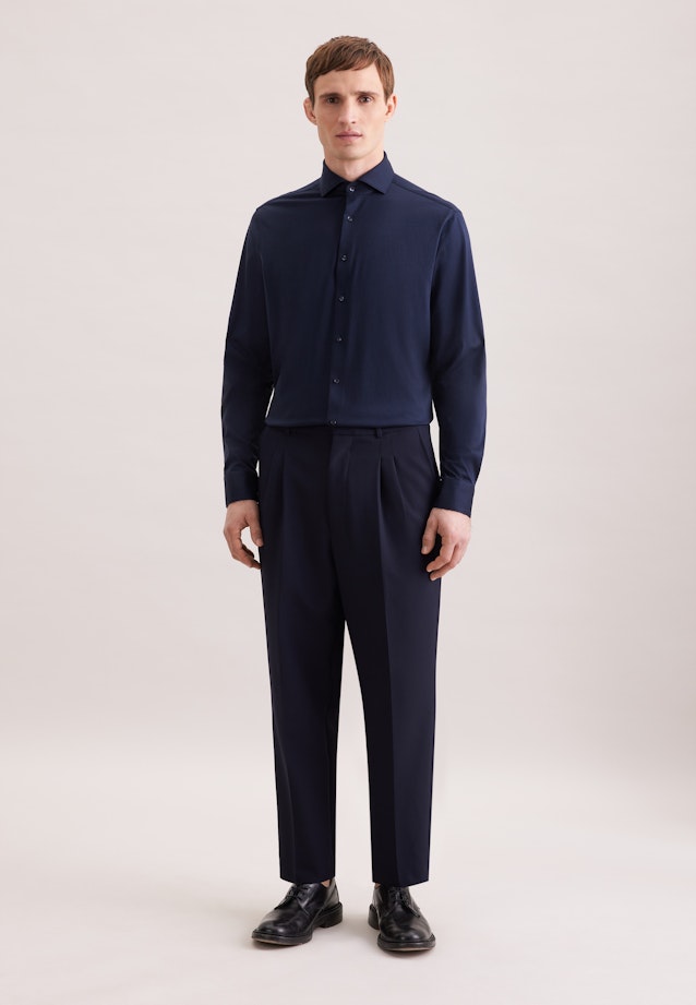 Regular Jerseyhemd Uni in Dunkelblau |  Seidensticker Onlineshop