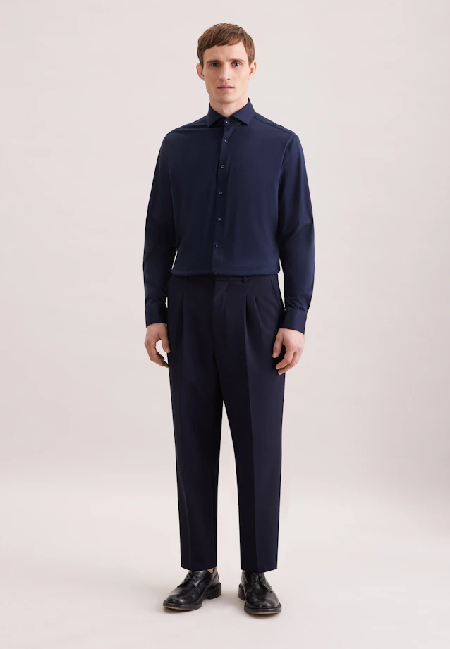 Regular Jersey shirt Uni in Dunkelblau |  Seidensticker Onlineshop