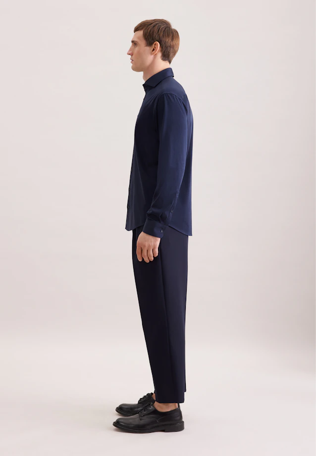 Regular Jersey shirt Uni in Dunkelblau |  Seidensticker Onlineshop