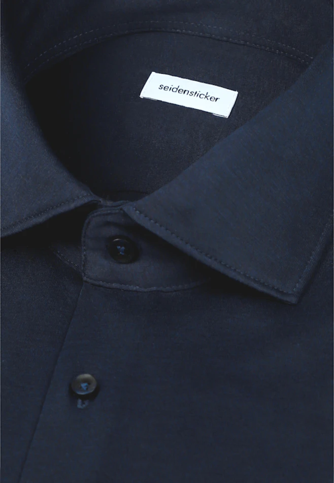 Regular Chemise en jersey Uni dans Bleu Foncé | Boutique en ligne Seidensticker
