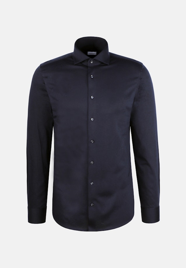 Regular Jerseyhemd Uni in Dunkelblau |  Seidensticker Onlineshop