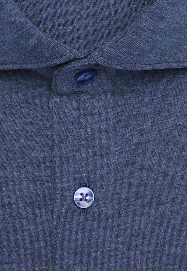 Regular Jerseyhemd Uni in Mittelblau |  Seidensticker Onlineshop