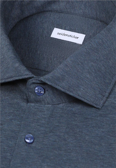 Regular Jersey shirt Uni in Mittelblau |  Seidensticker Onlineshop