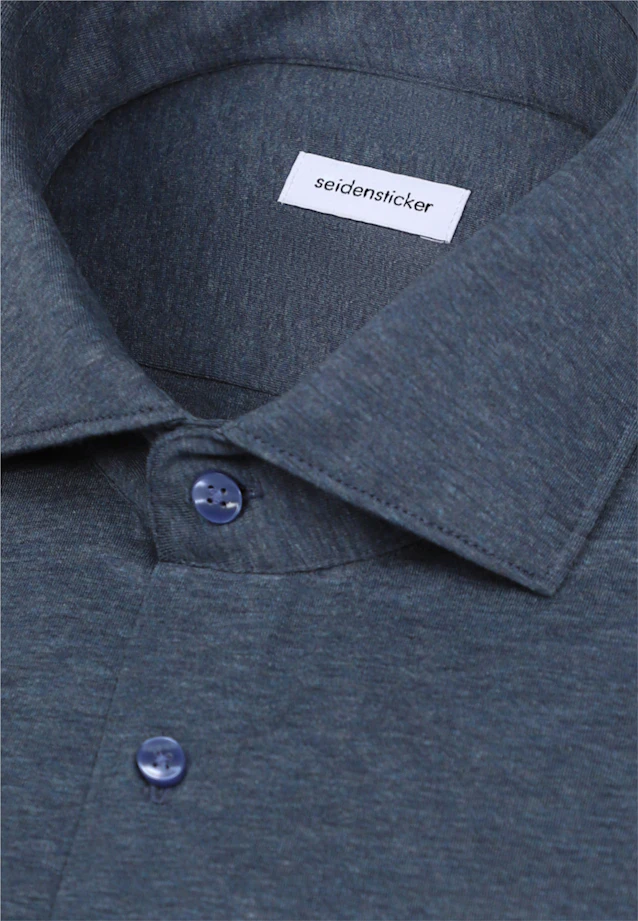 Regular Jerseyhemd Uni in Mittelblau |  Seidensticker Onlineshop