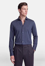 Regular Jerseyhemd Uni in Mittelblau |  Seidensticker Onlineshop