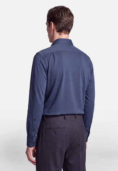Regular Jerseyhemd Uni in Mittelblau |  Seidensticker Onlineshop