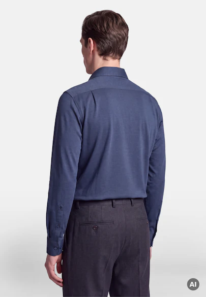 Regular Jerseyhemd Uni in Mittelblau |  Seidensticker Onlineshop