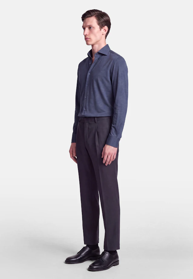 Regular Jerseyhemd Uni in Mittelblau |  Seidensticker Onlineshop