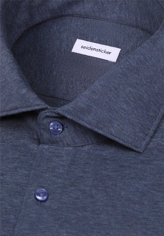 Regular Jerseyhemd Uni in Mittelblau |  Seidensticker Onlineshop