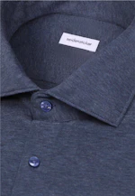 Regular Jerseyhemd Uni in Mittelblau |  Seidensticker Onlineshop