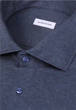 Regular Jerseyhemd Uni in Mittelblau |  Seidensticker Onlineshop