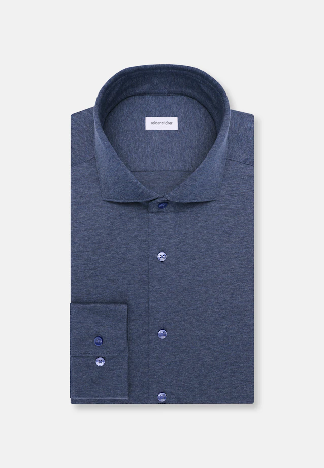 Regular Jerseyhemd Uni in Mittelblau |  Seidensticker Onlineshop