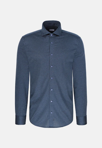 Regular Jersey shirt Uni in Mittelblau |  Seidensticker Onlineshop