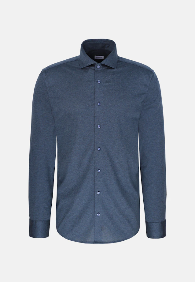 Regular Jerseyhemd Uni in Mittelblau |  Seidensticker Onlineshop