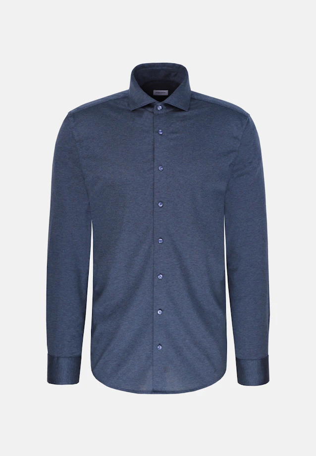 Regular Jerseyhemd Uni in Mittelblau |  Seidensticker Onlineshop