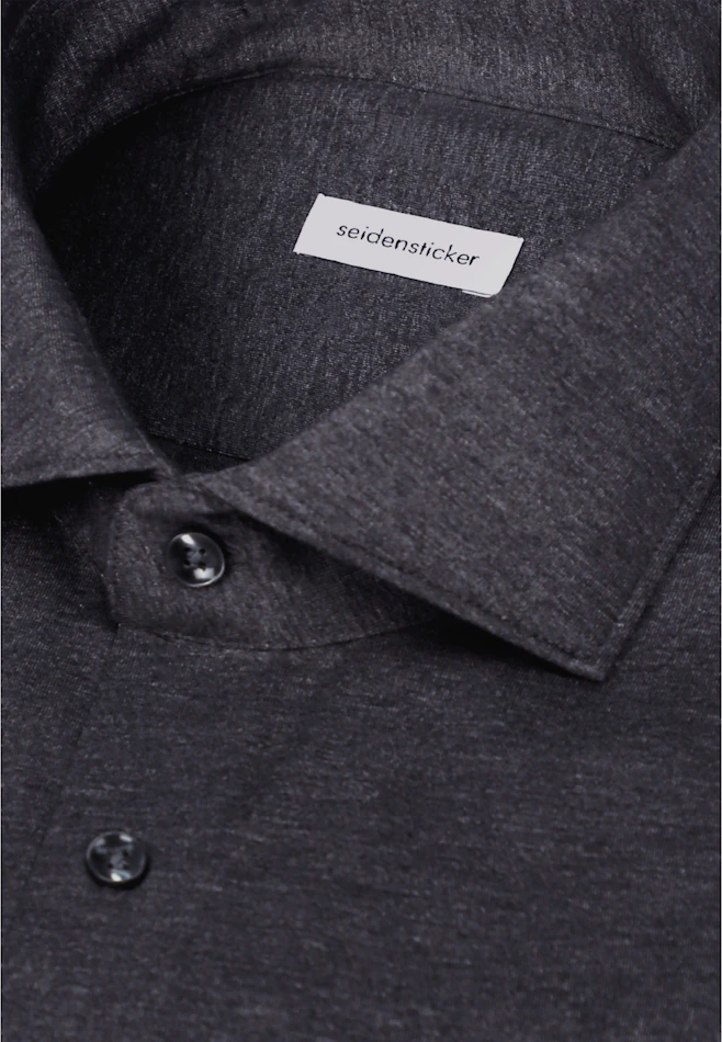 Regular Jerseyhemd Uni in Grau | Seidensticker Onlineshop