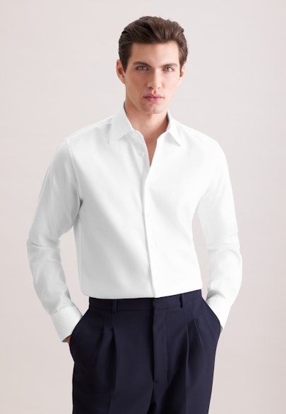 Regular Business shirt Uni in Weiß |  Seidensticker Onlineshop