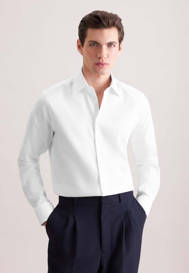 Regular Business shirt Uni in Weiß |  Seidensticker Onlineshop