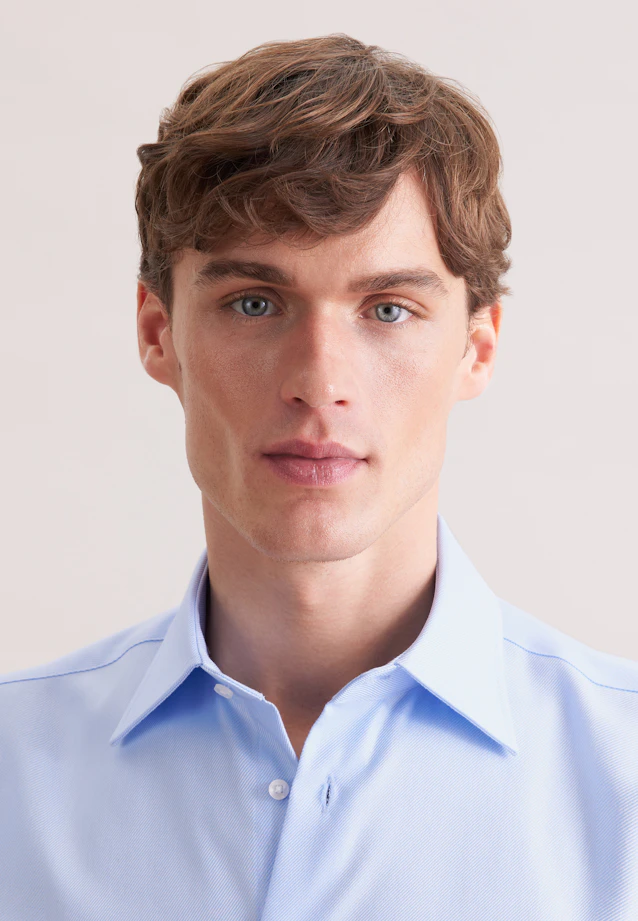 Regular Business Hemd Uni in Mittelblau |  Seidensticker Onlineshop