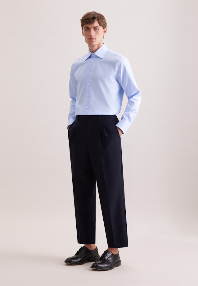 Regular Business shirt Uni in Mittelblau |  Seidensticker Onlineshop