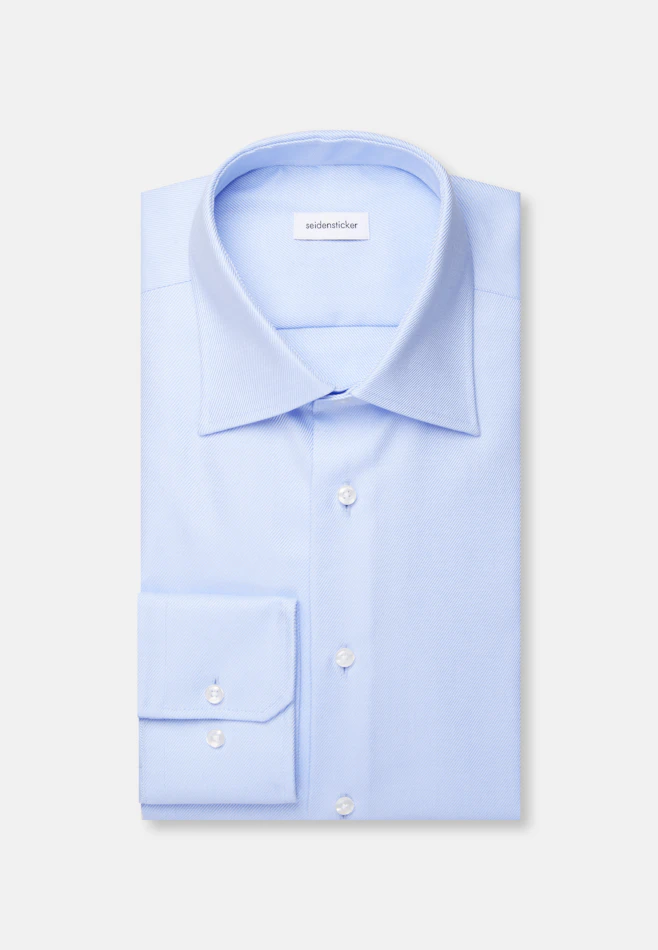 Regular Chemise d'affaires Uni dans Bleu Moyen | Boutique en ligne Seidensticker
